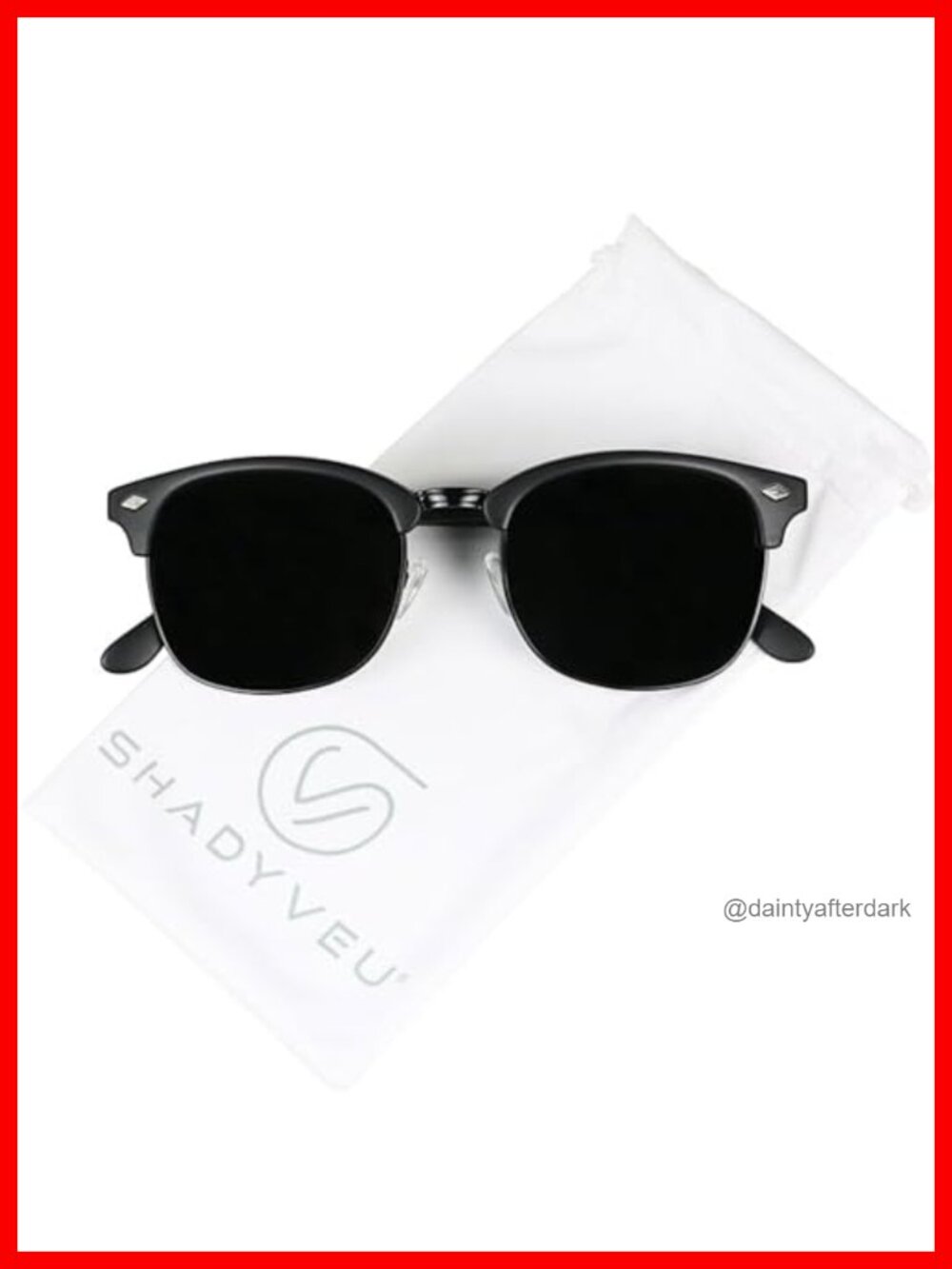 Retro Round Semi Rimless Sunglasses 100% UV Protection Half Frame